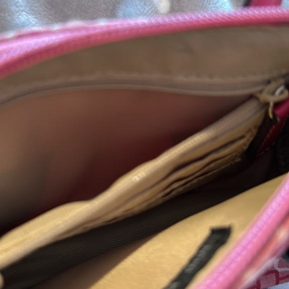 Magenta cylinder Nine West mini purse with purse charm - Picture 7 of 9